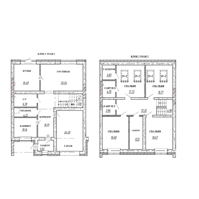 Пәтер жоспары: Т 2.14/Владимирская д. 6, 225.06 м²